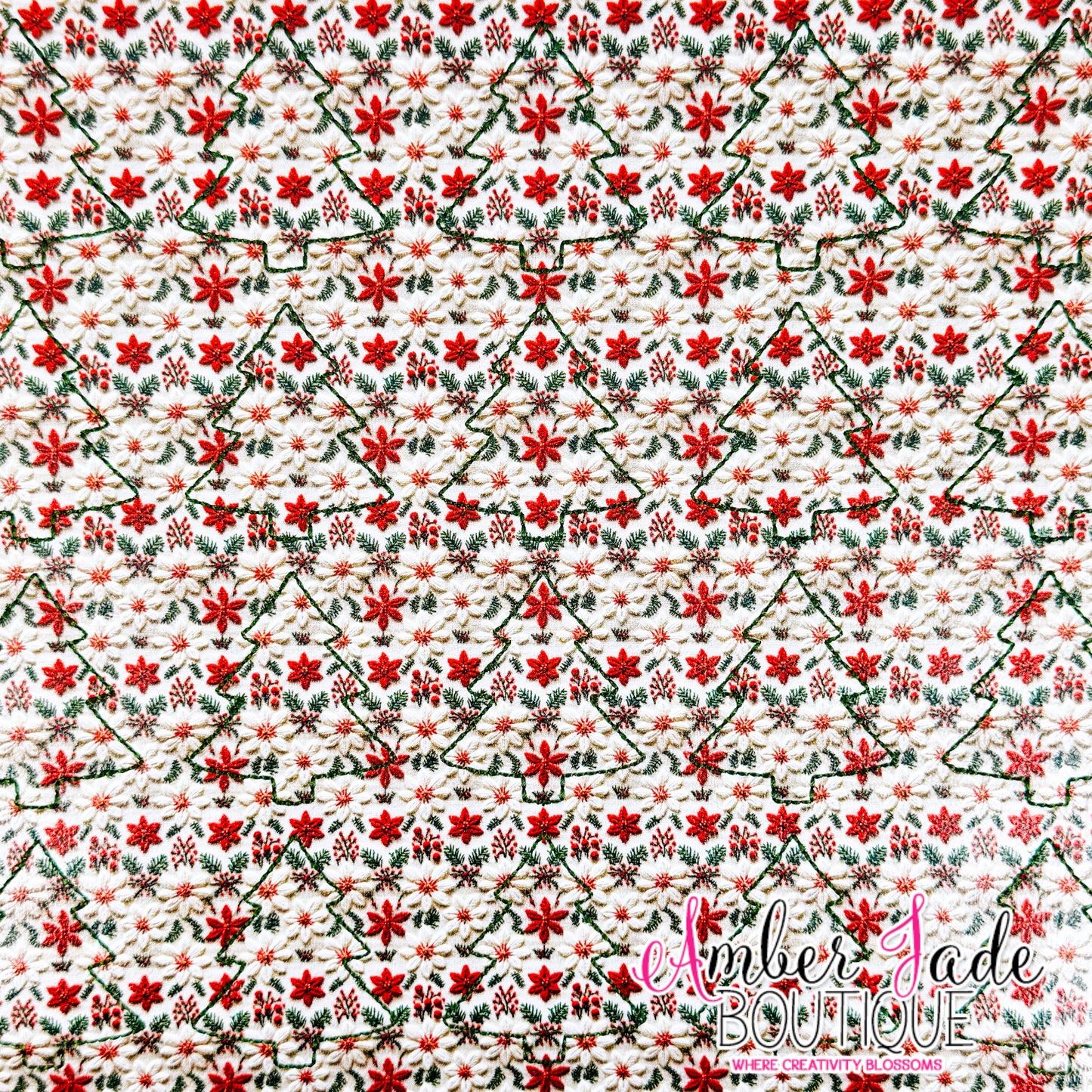 *LIMITED* Christmas Tree - White Knitted Florals