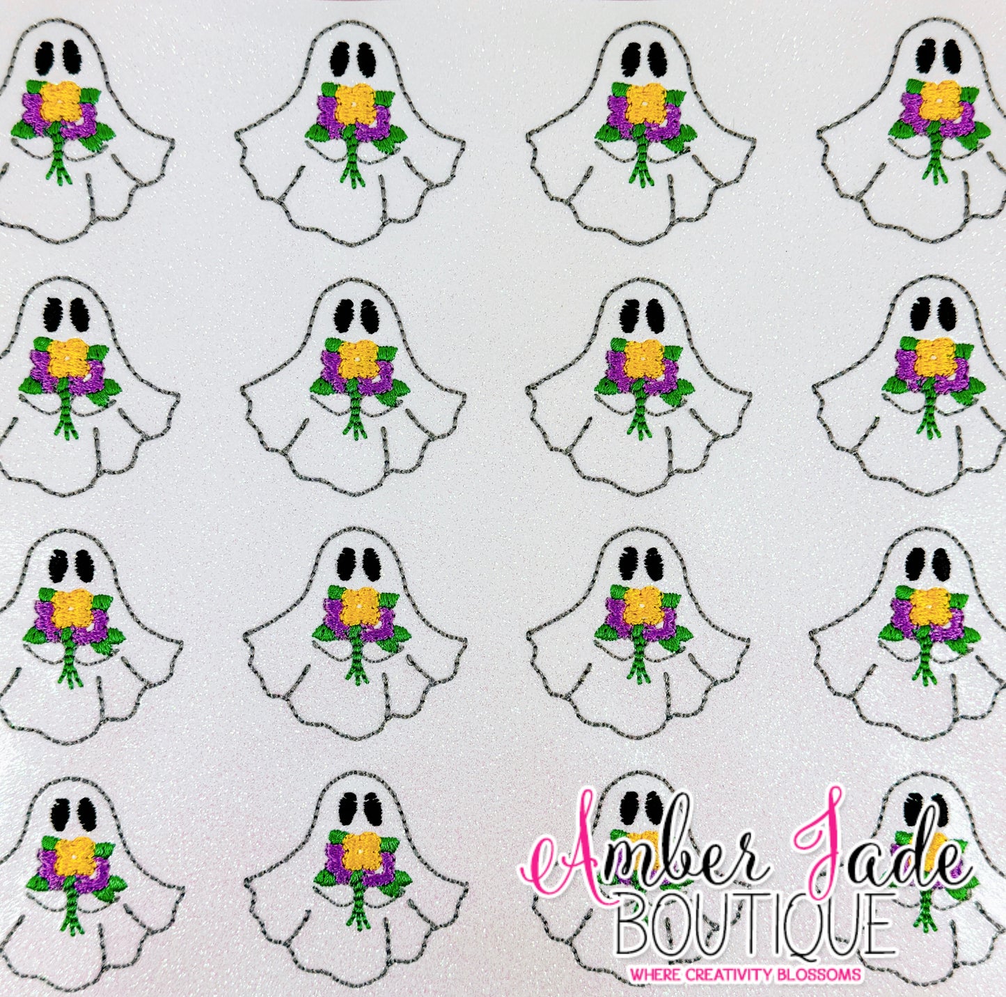 Ghost Flower Bouquet - Purple/ Yellow