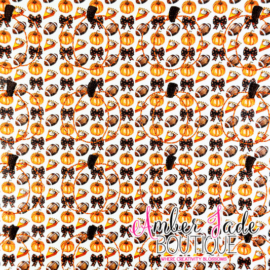 *LIMITED* Pumpkin - Fall Pie Bows Football