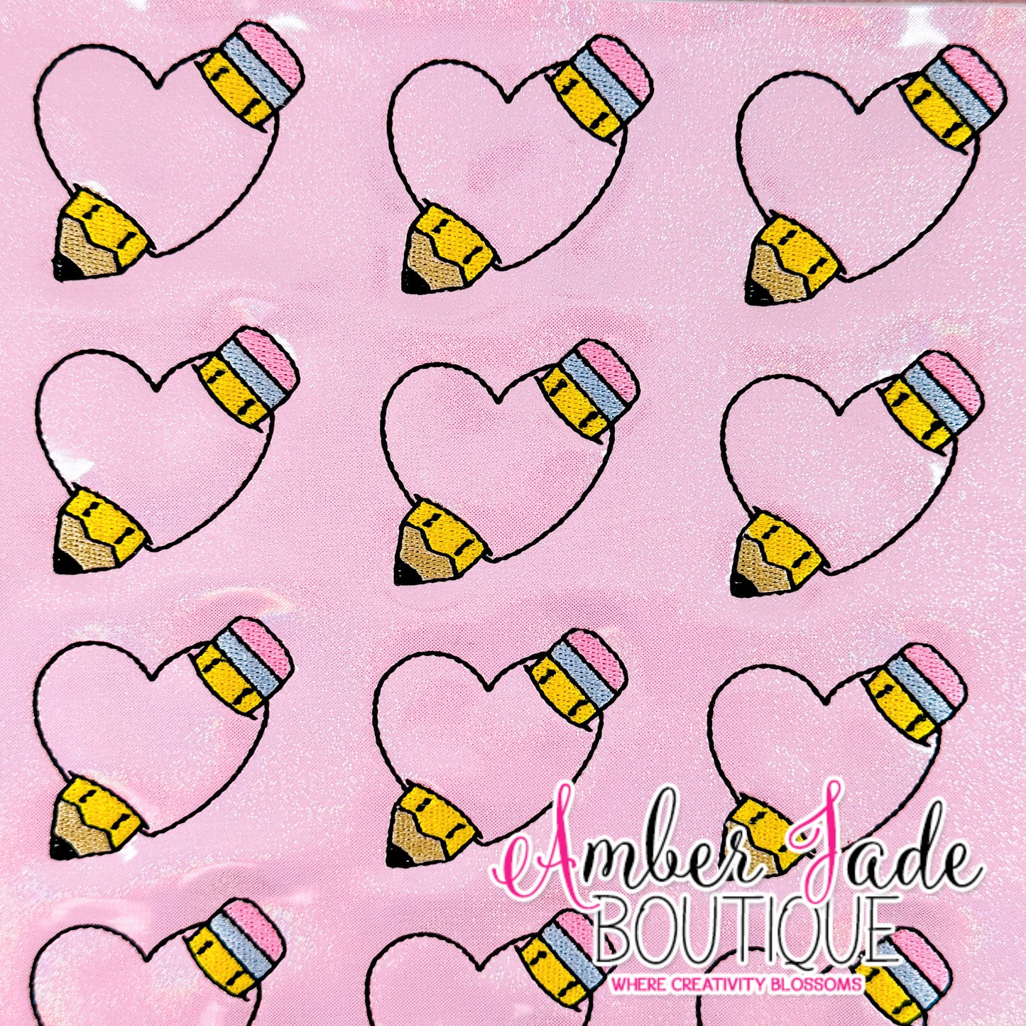 Pencil Heart #3 - PINK