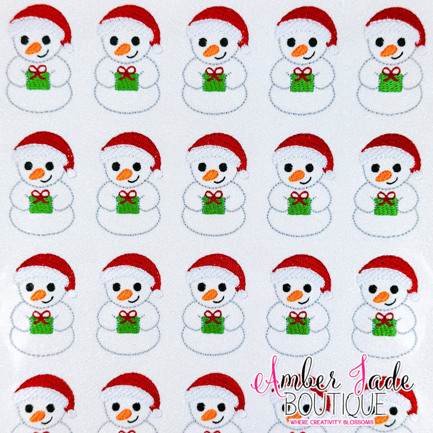 Santa Hat Snowman Gift - Red & Green