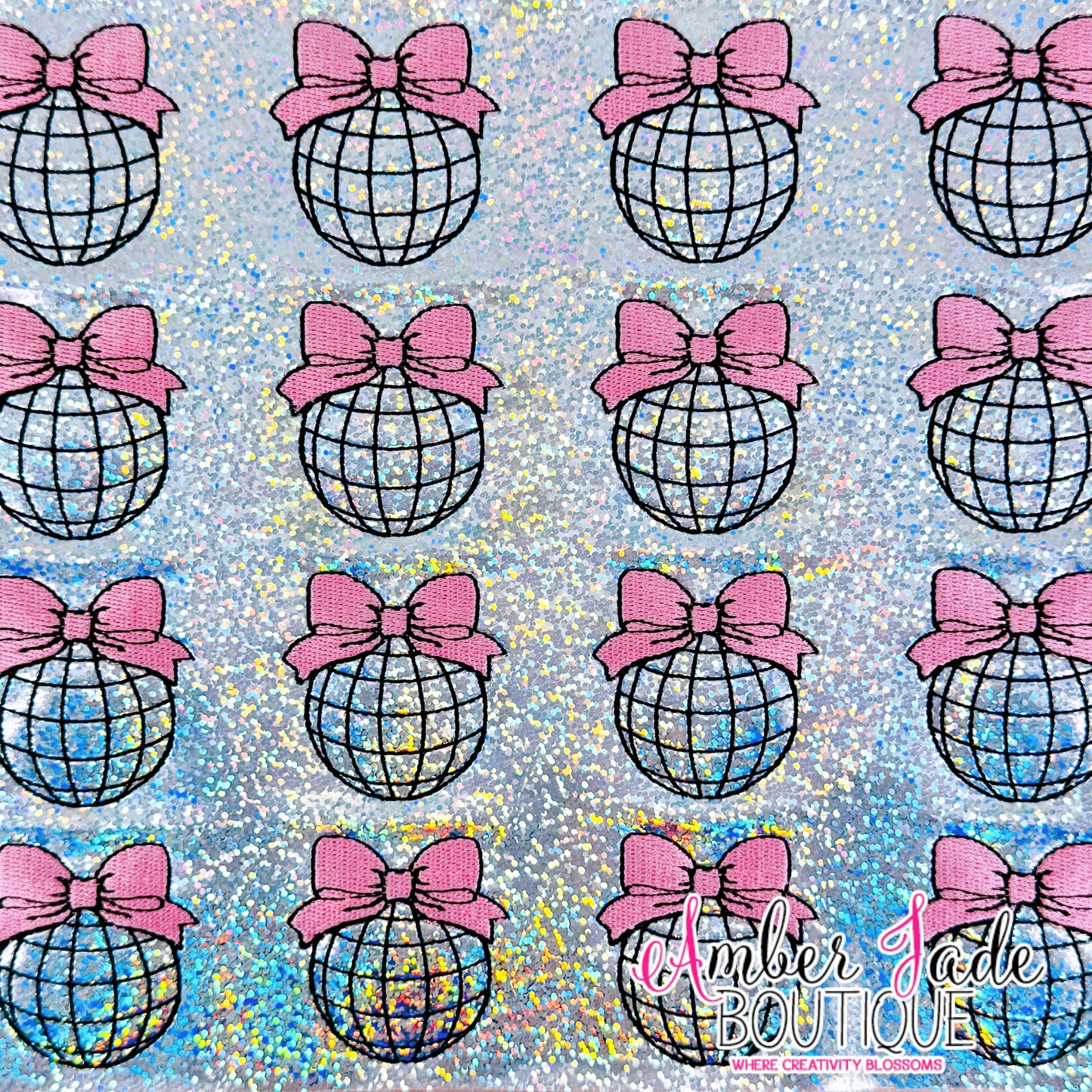 Disco Ball - Pink Coquette Bow