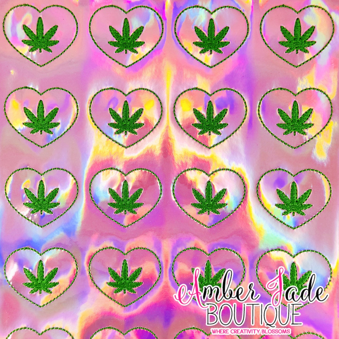 Marijuana Heart - Pink Holo