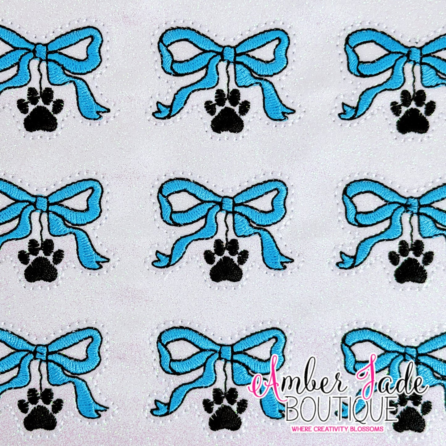 Bow Collection - PAW PRINT - BLUE