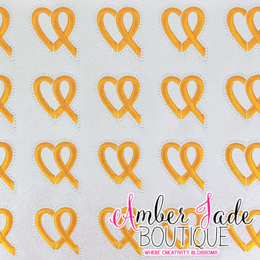 Awareness Ribbon Heart - Gold
