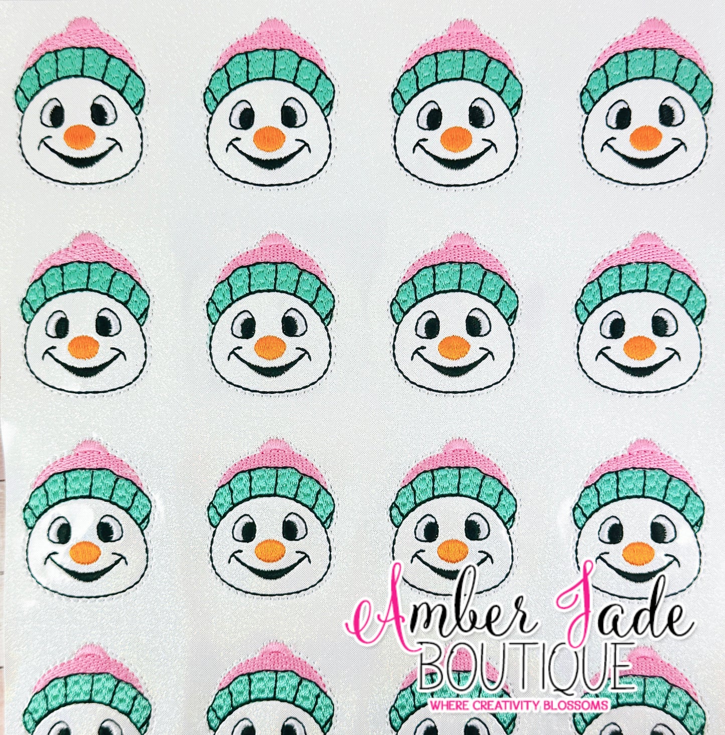 Snowman - Pink & Mint Hat