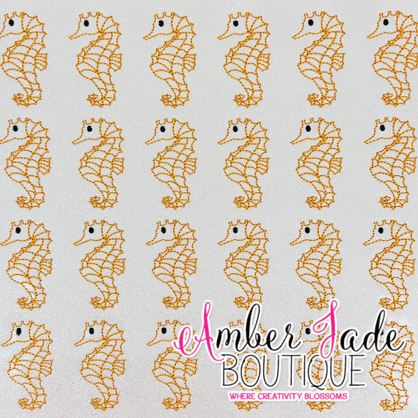 Seahorse- White/Gold