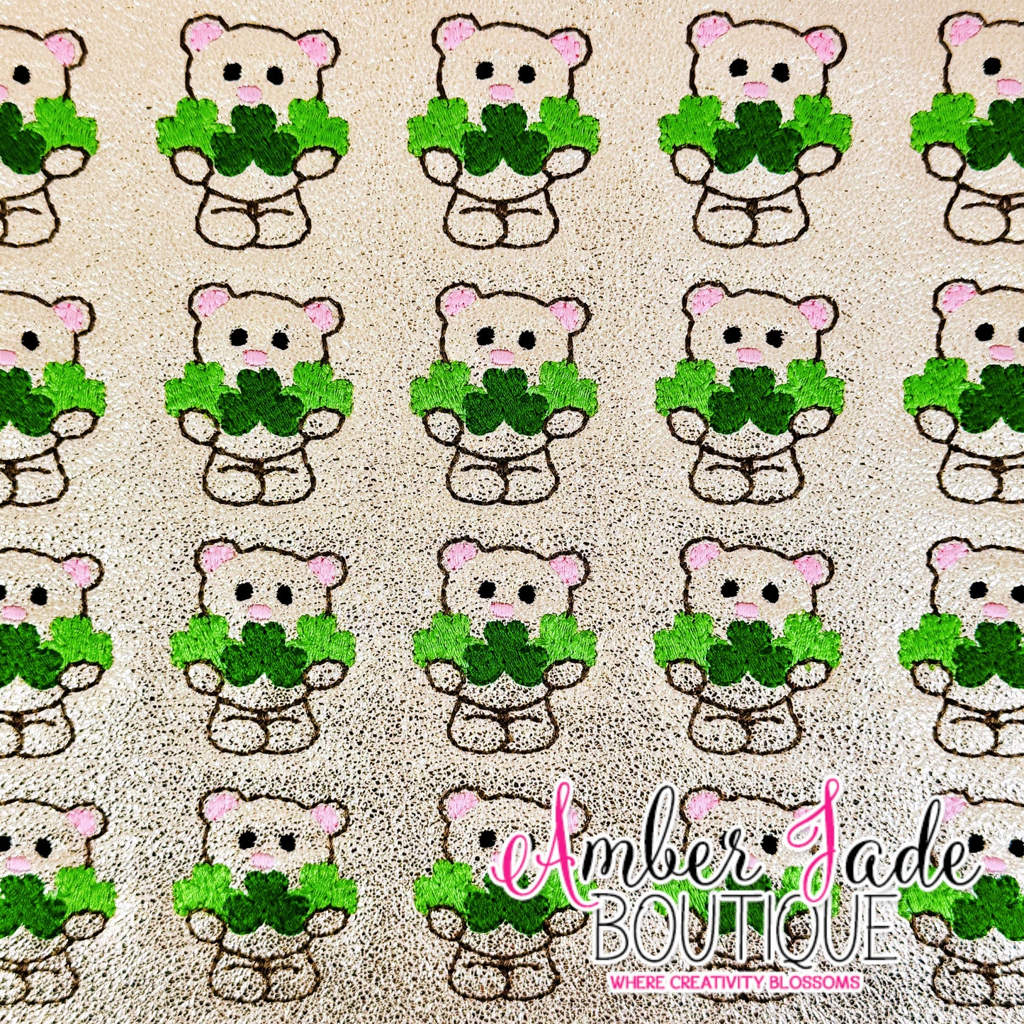 Teddy Bear Shamrocks - Metallic