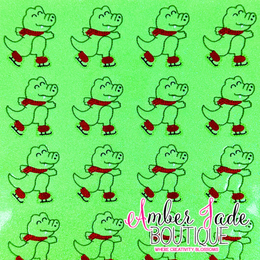 Winter Skating Alligator