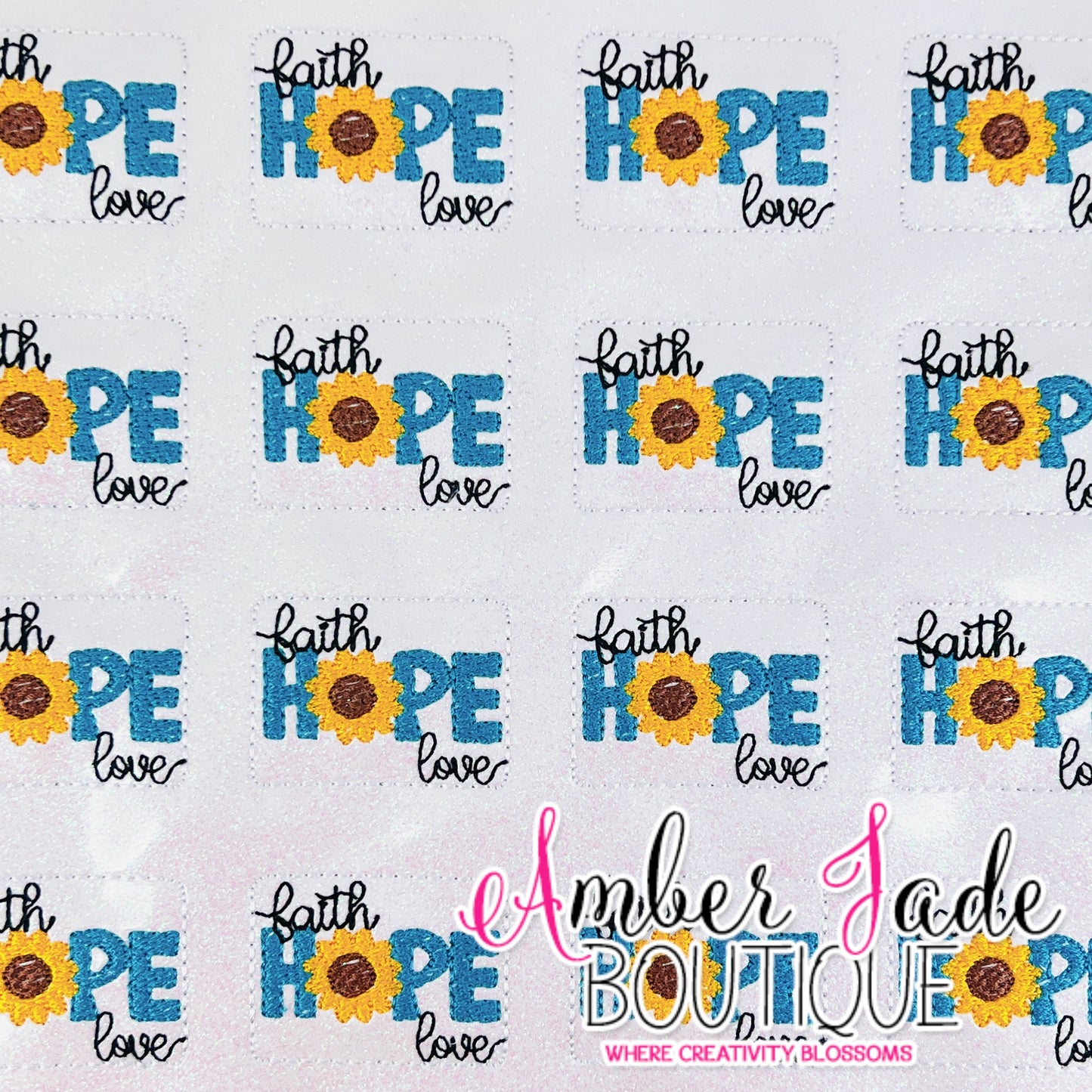 Faith Hope Love Sunflower