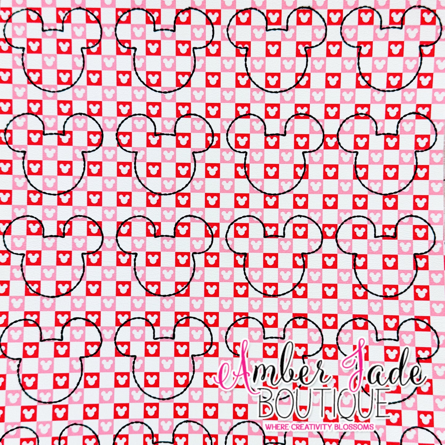 *LIMITED* Mickey - Valentine's Pink & Red Mouse Check