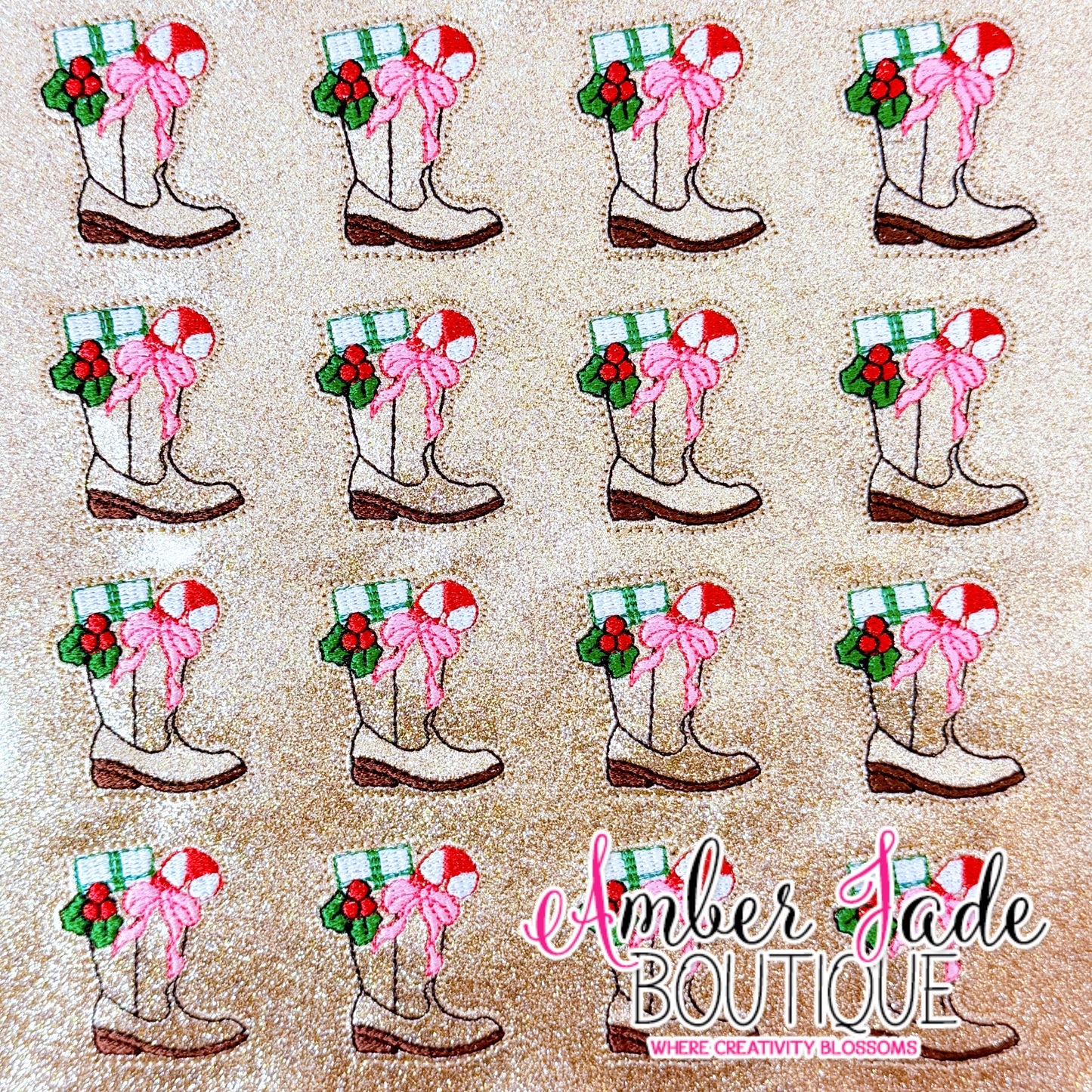 Christmas Western Boot