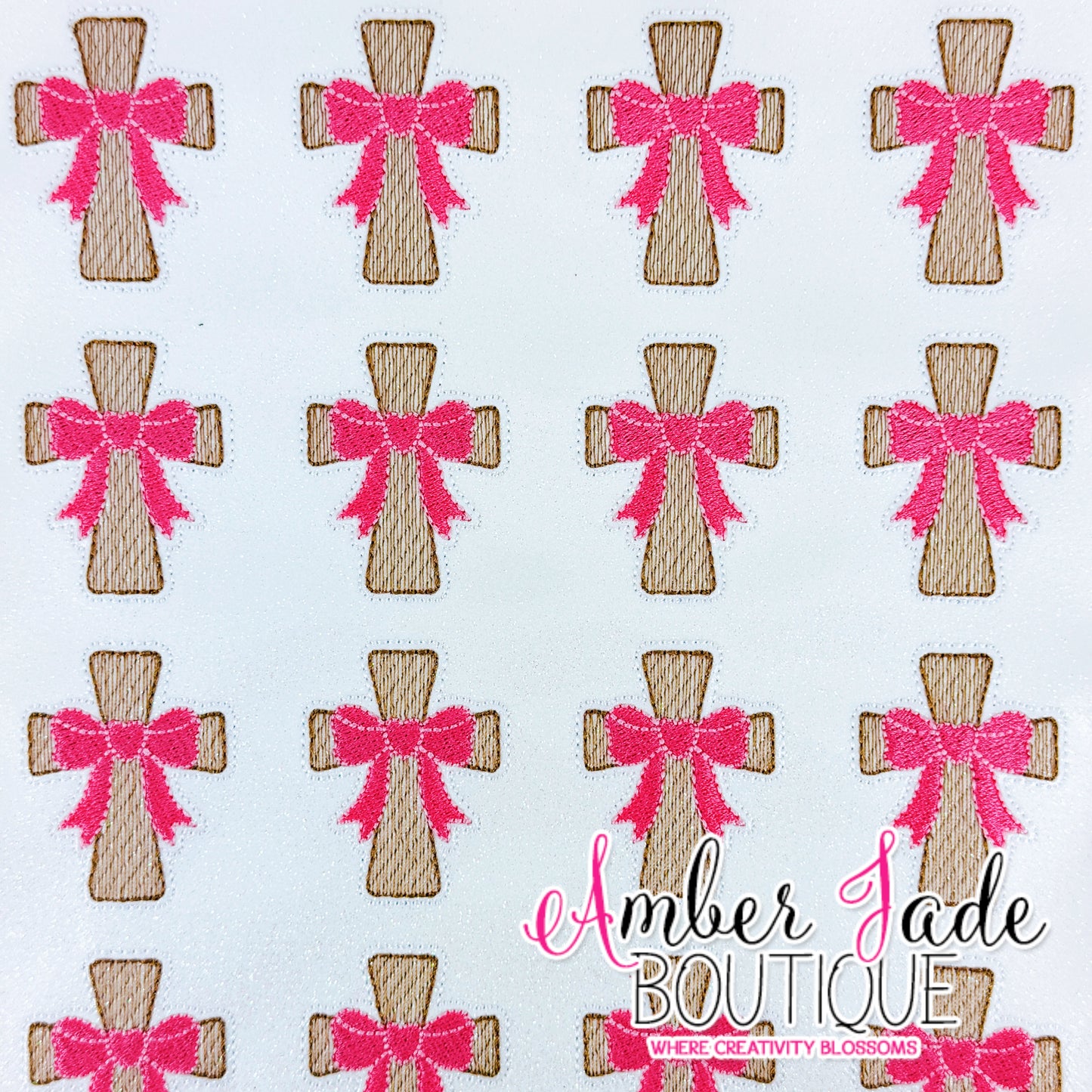 Coquette Heart Cross - PINK