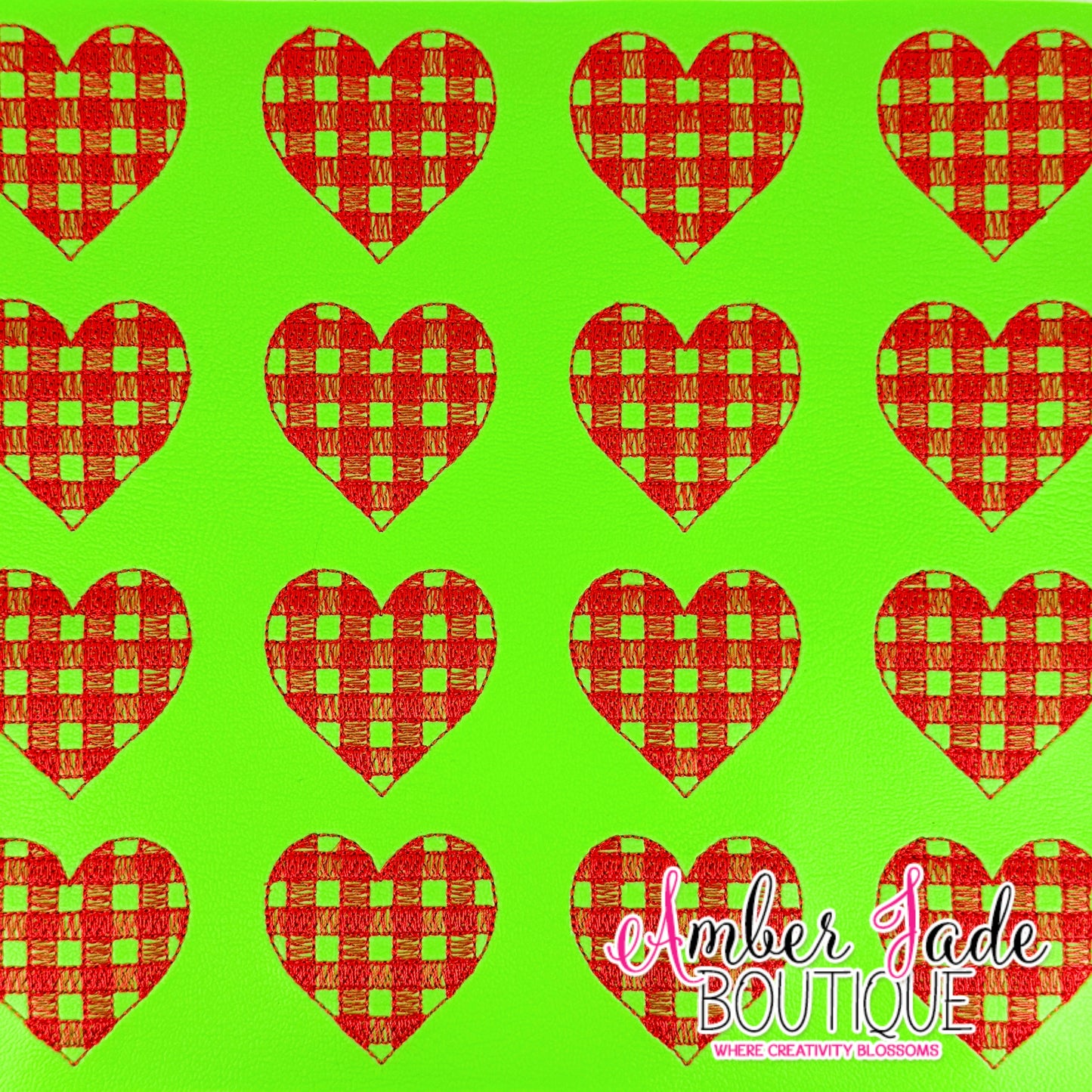 Plaid Heart - Green & Red