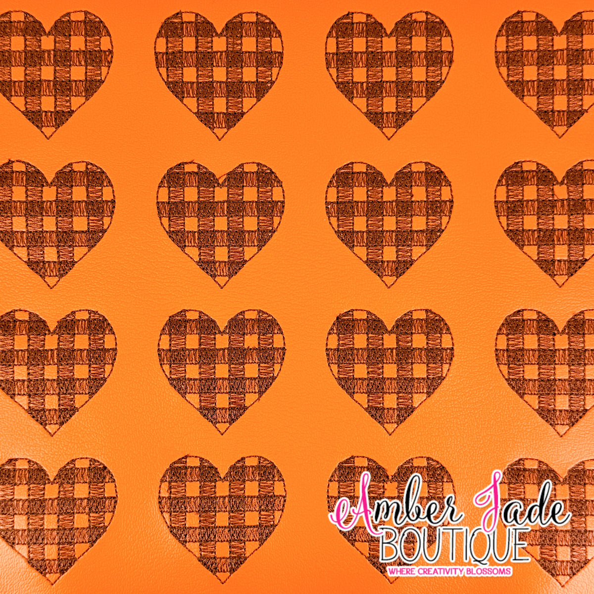 Plaid Heart - Orange & Brown