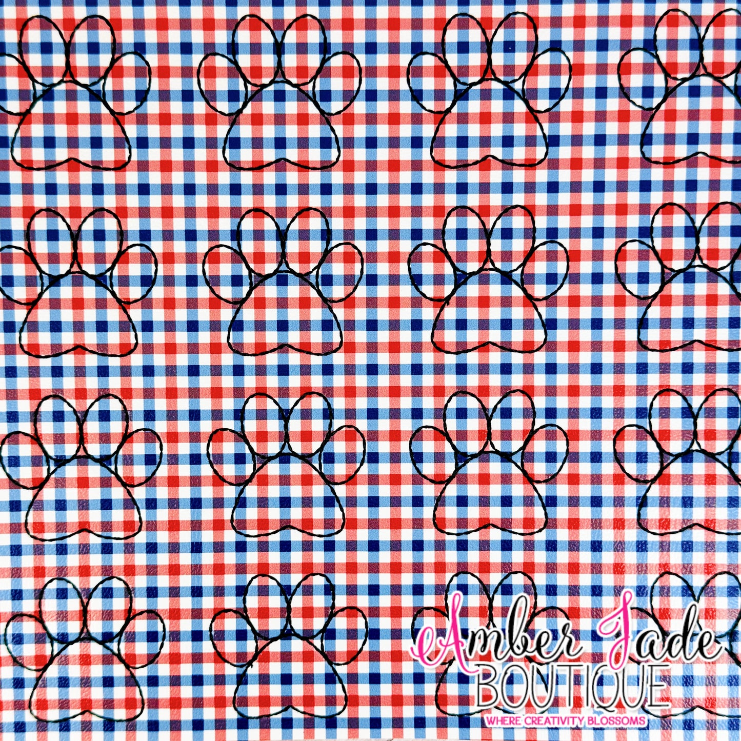 *Limited* Patriotic Plaid Dog Paw
