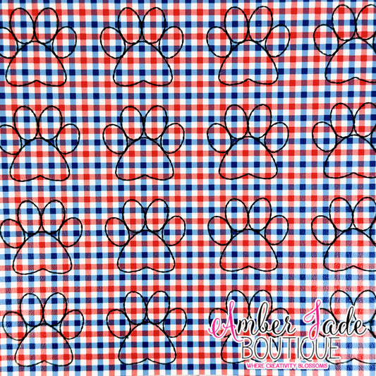 *Limited* Patriotic Plaid Dog Paw