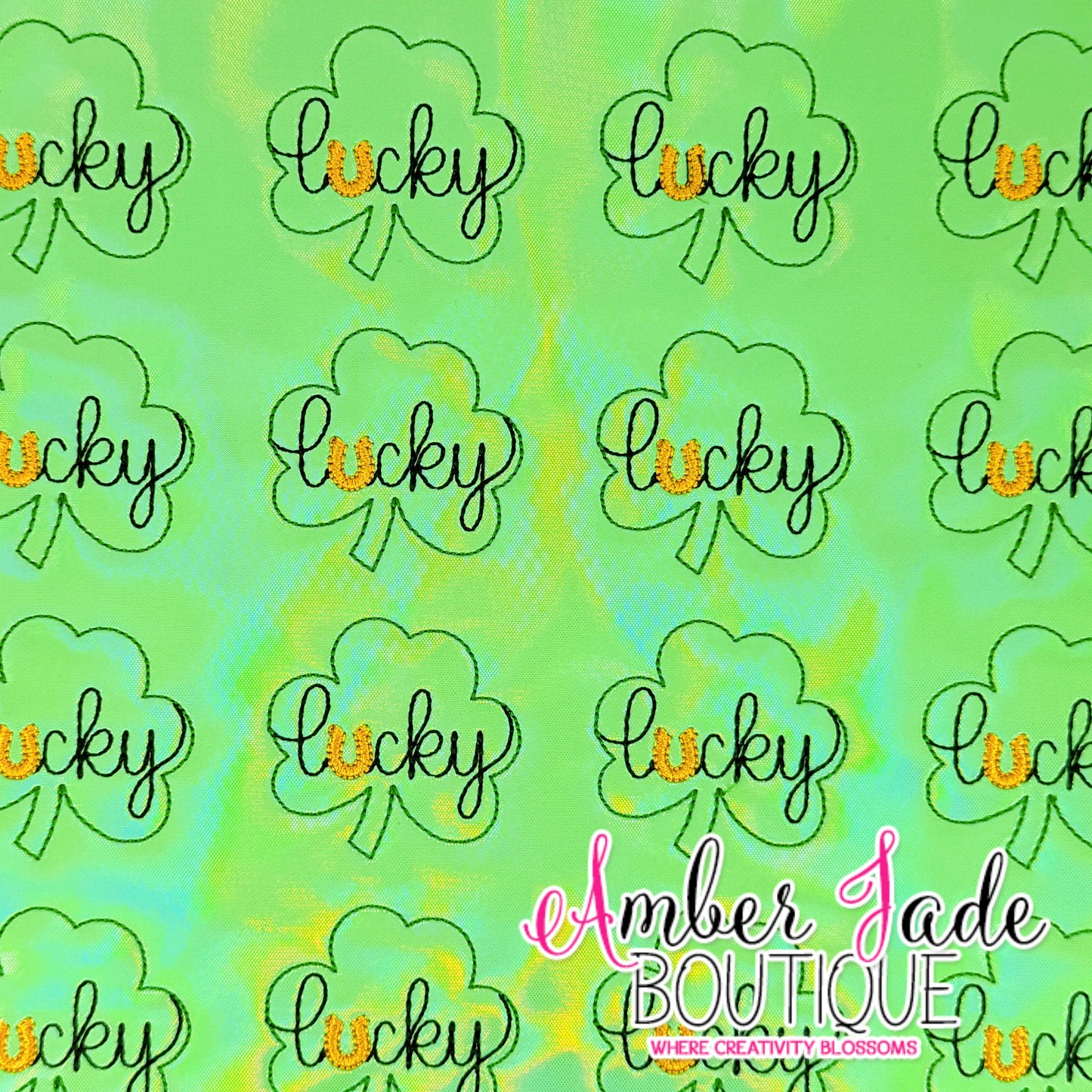 Lucky Shamrock Horseshoe - Green Holo