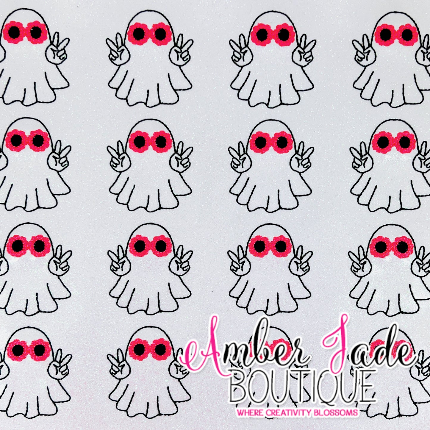 Peace Ghost Retro Glasses (Pink)