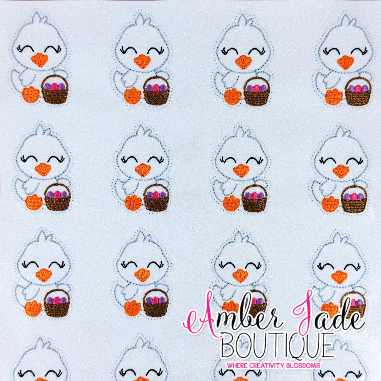 Egg Basket Baby Goose - White