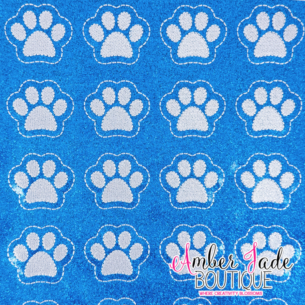 Dog Paw - Royal Blue & Silver