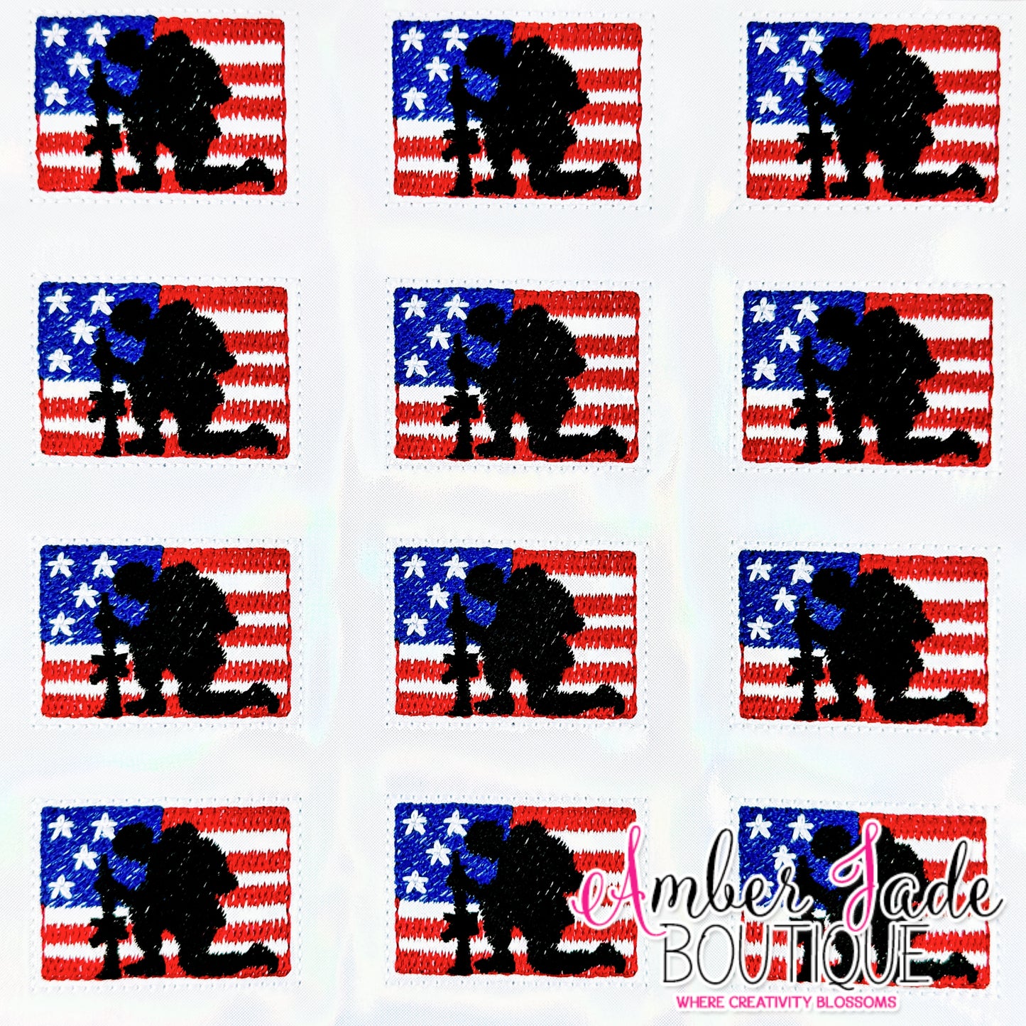 Patriotic Kneeling Soldier (Set of 3)