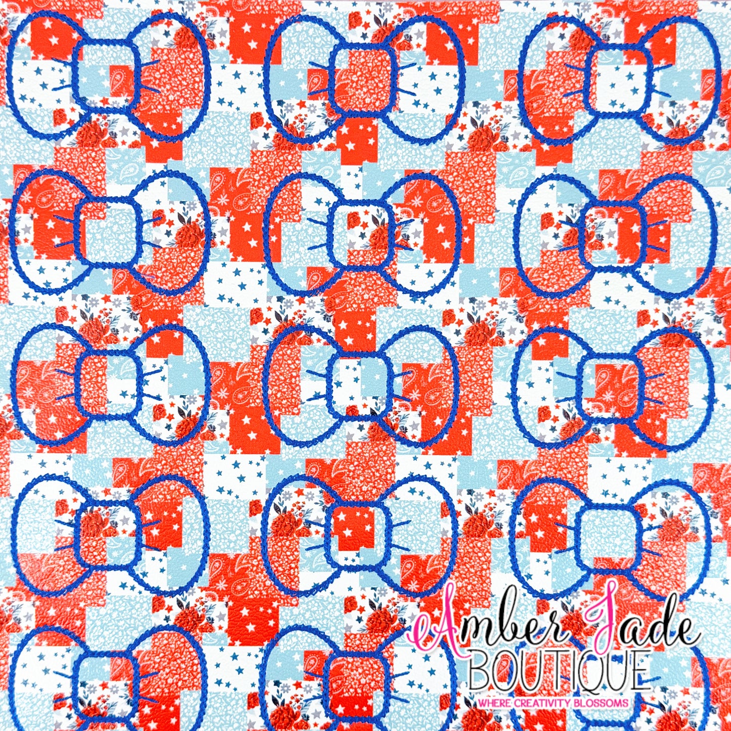 *LIMITED* Bow - Patriotic Patchwork