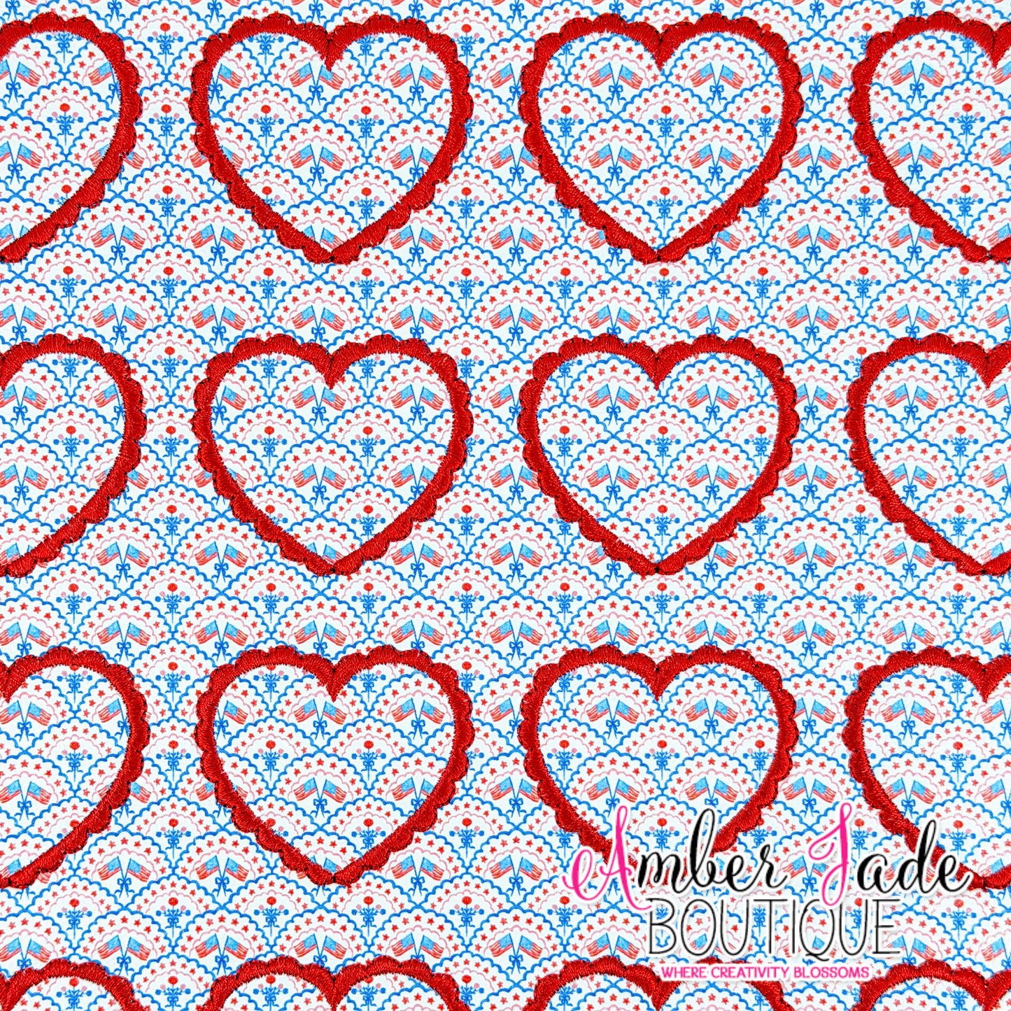 *LIMITED* RWB Scalloped Heart