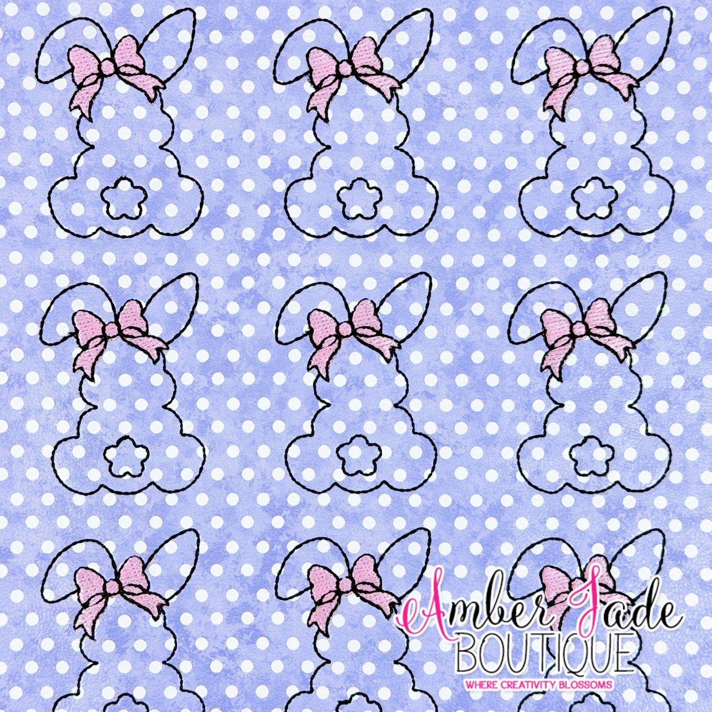 *LIMITED* Coquette Bunny Silhouette - Polka Dot PURPLE