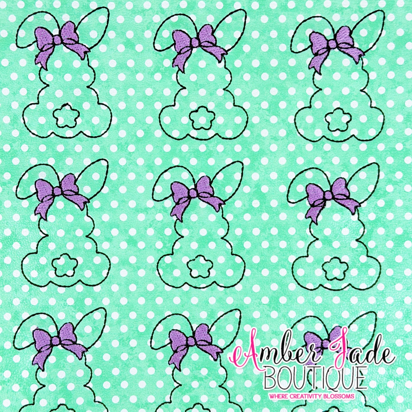 *LIMITED* Coquette Bunny Silhouette - Polka Dot MINT