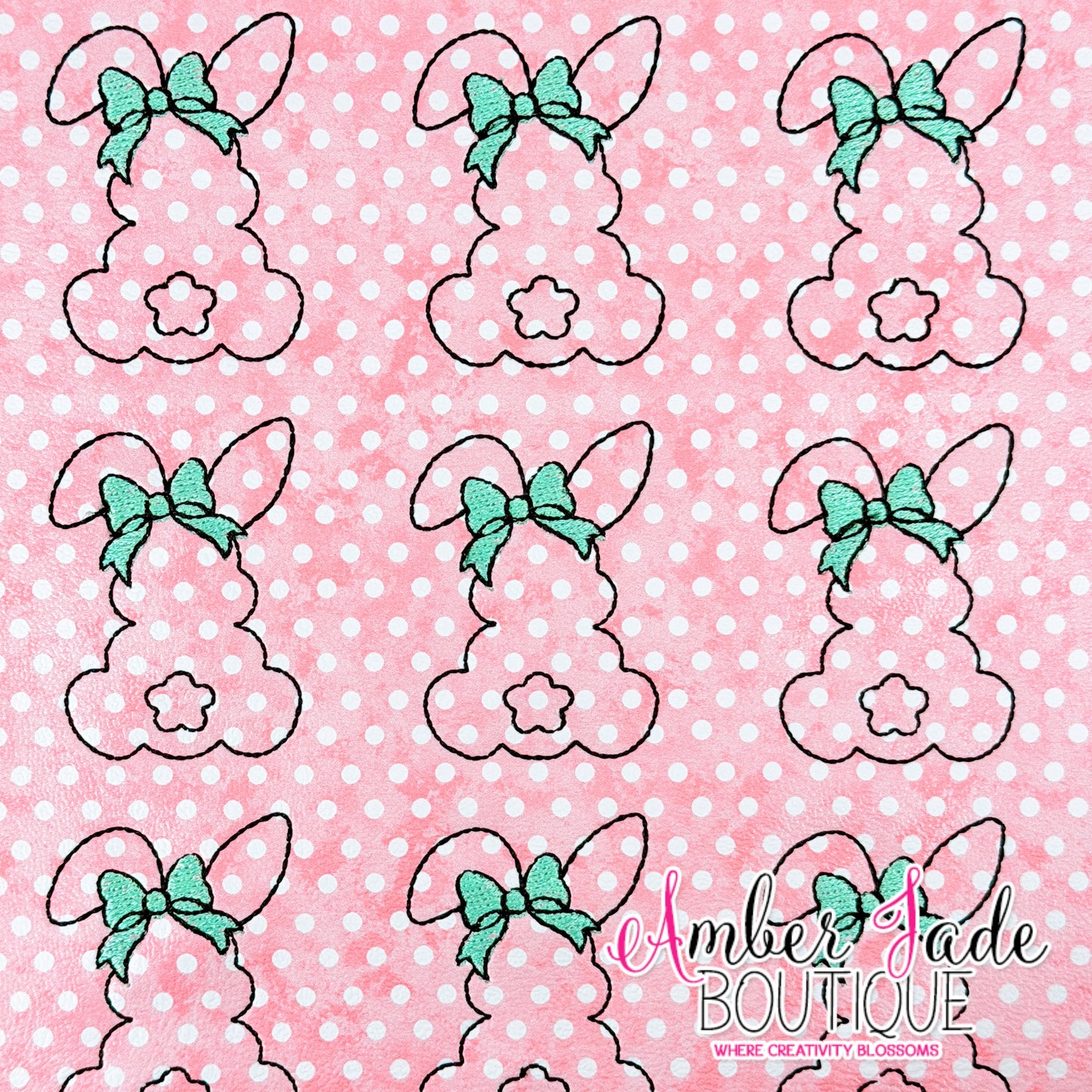 *LIMITED* Coquette Bunny Silhouette - Polka Dot PINK