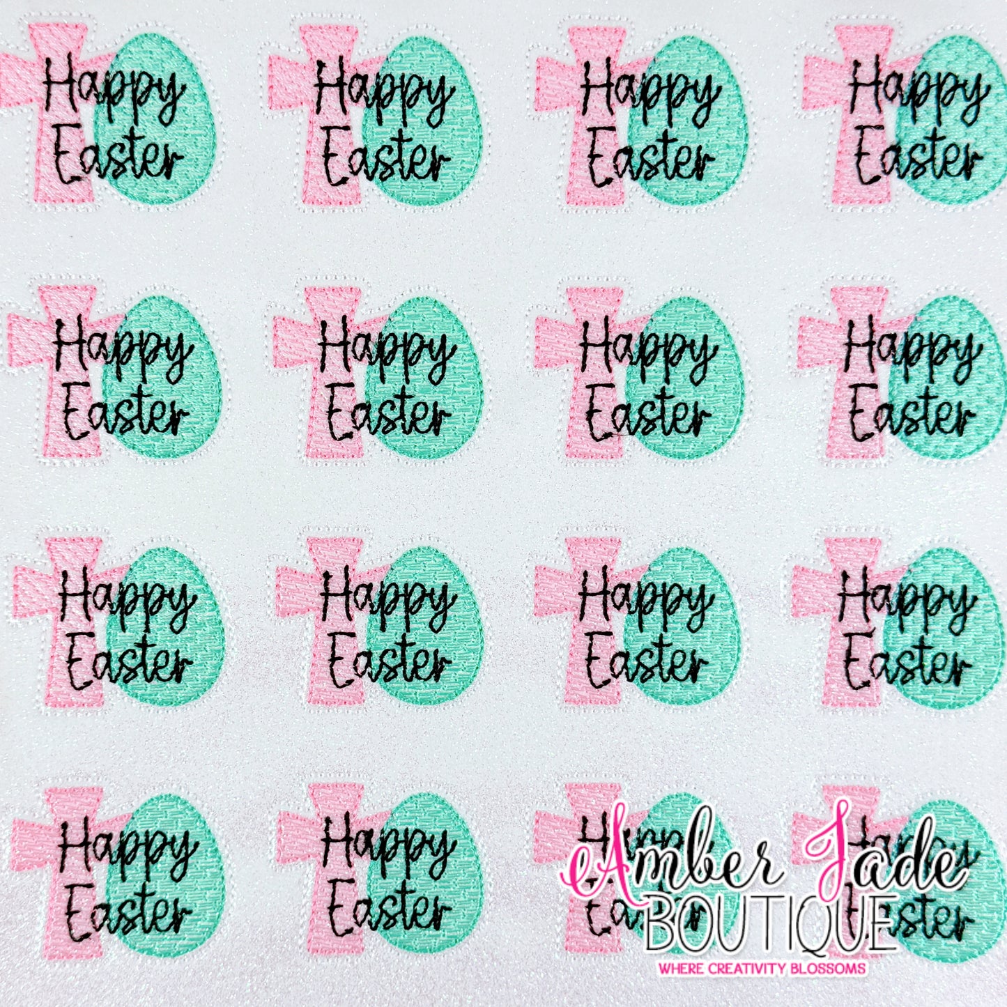 Cross Egg - Happy Easter - Pink & Mint