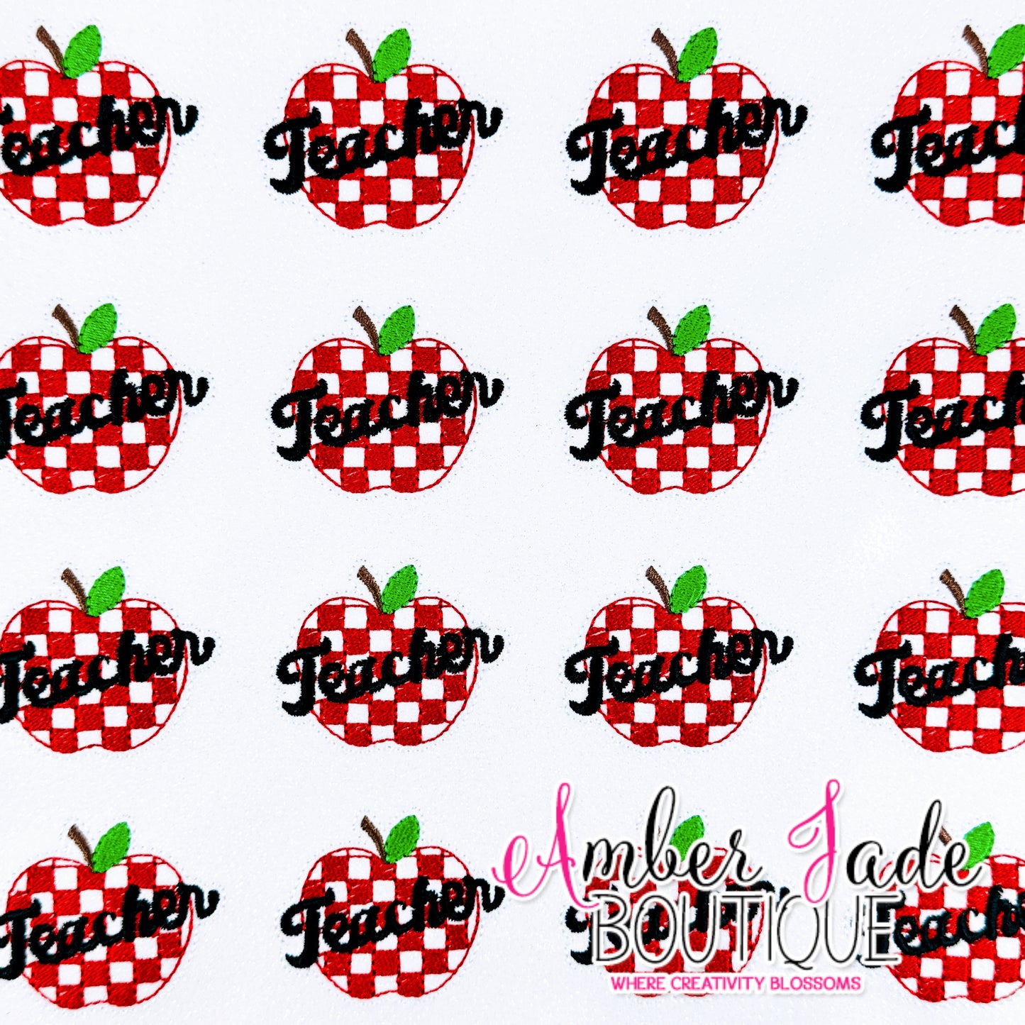 Retro Teacher Apple - White