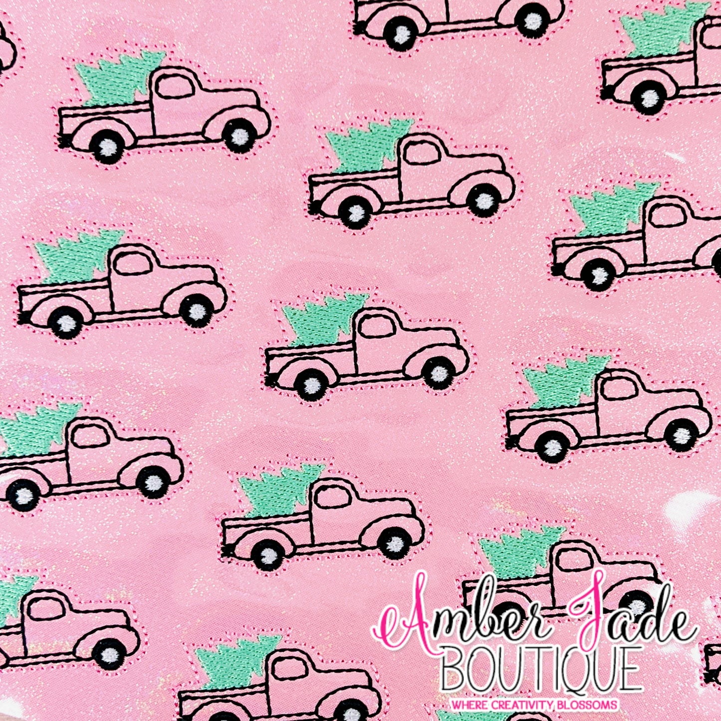 Pick Up Truck With Tree - Pink/ Mint