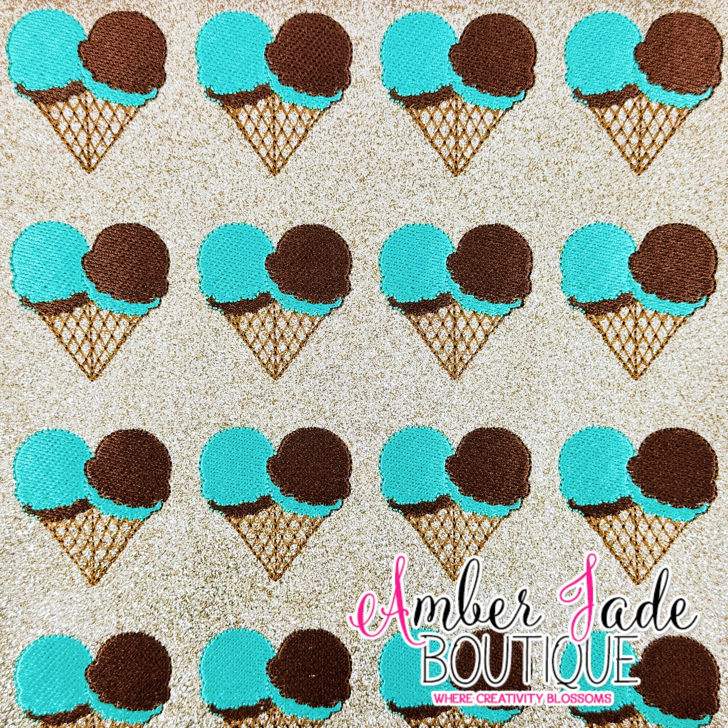 Heart Ice Cream Cones - Mint & Chocolate