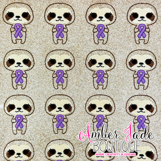Sloth Awareness Ribbon - Purple