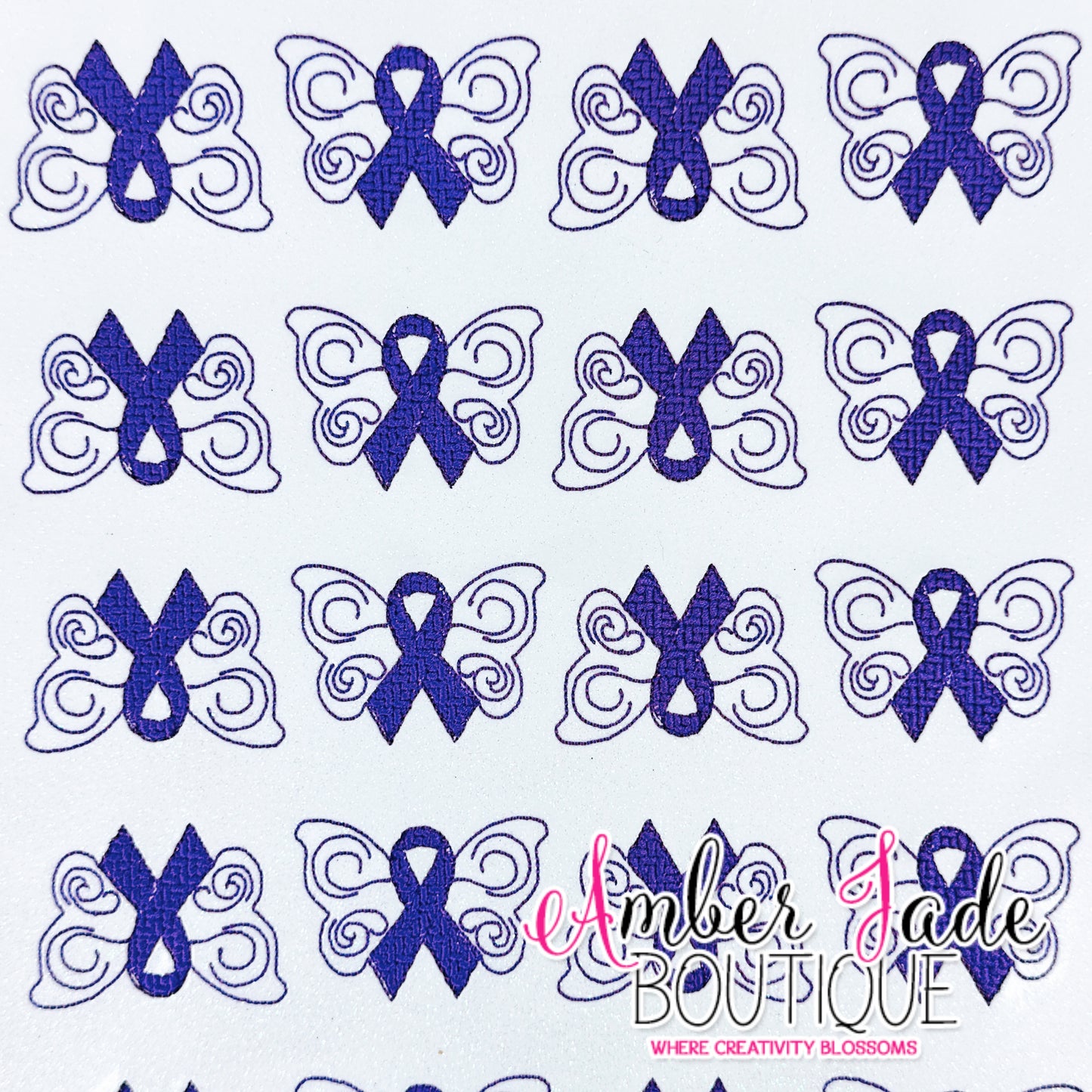 Alzheimers Awareness - Ribbon Butterfly