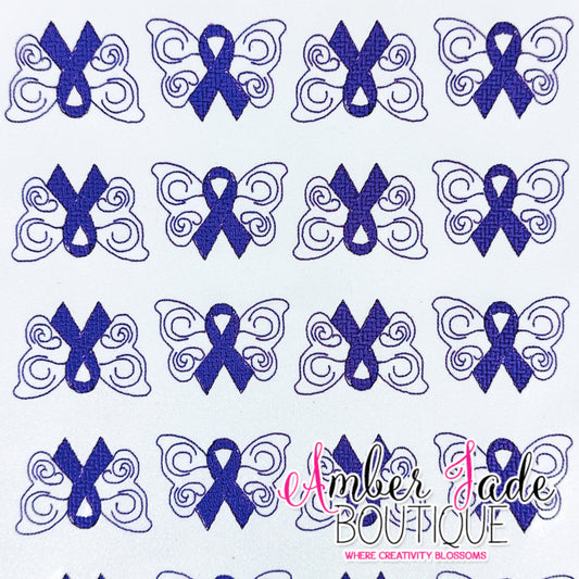 Alzheimers Awareness - Ribbon Butterfly