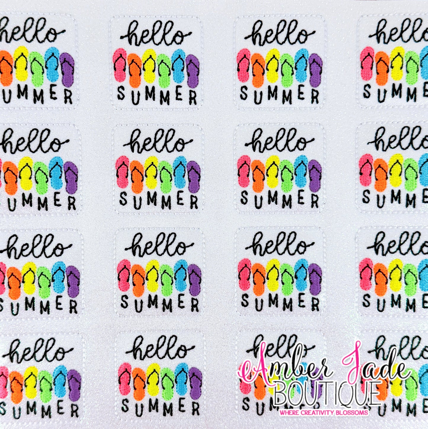 Hello Summer Flip Flops - NEON