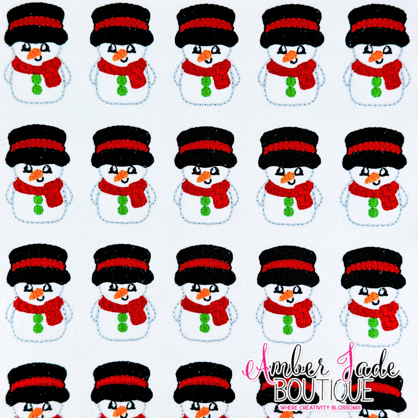 Christmas Snowman - Red & Green