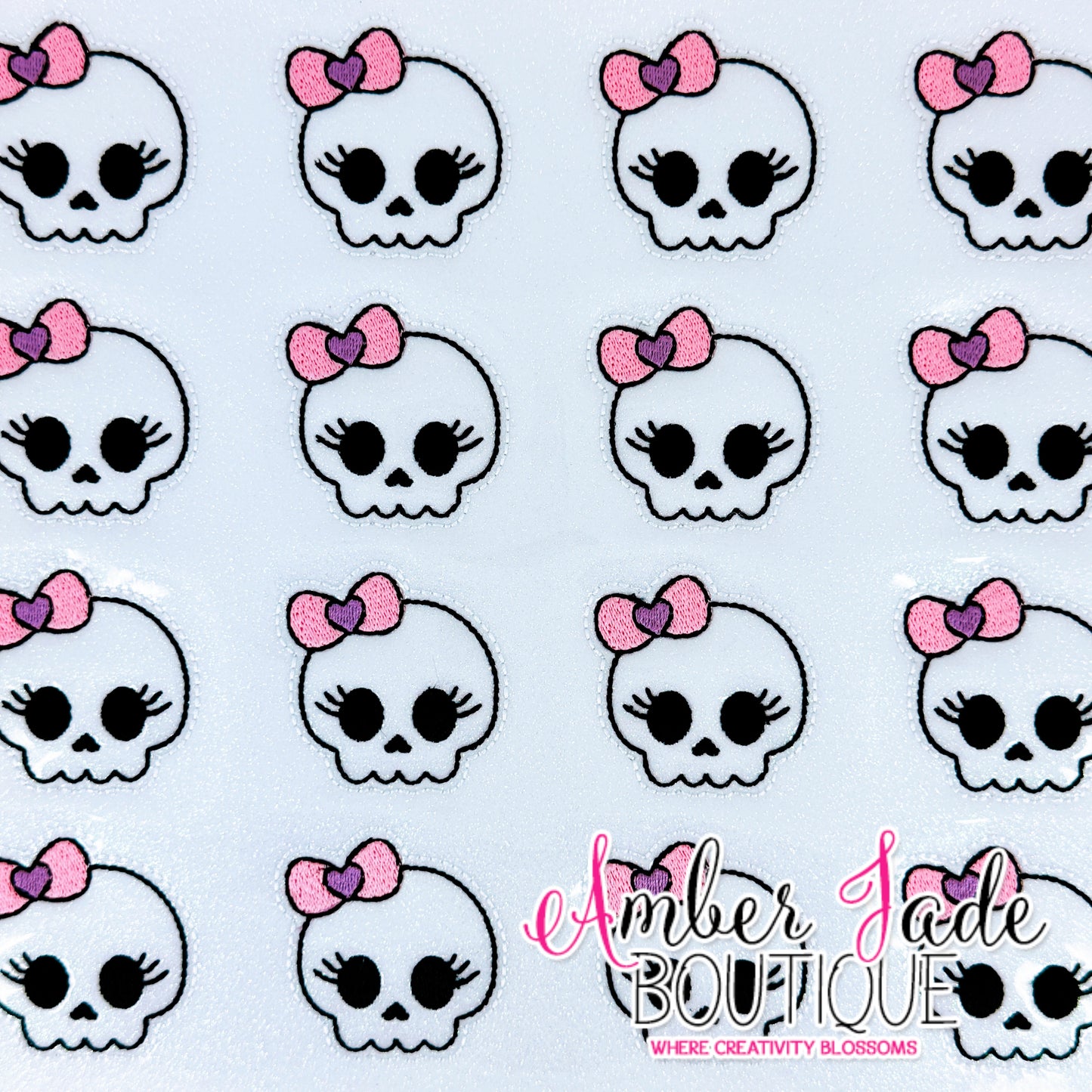 Skull Girl - Pink & Purple Bow