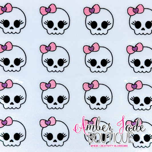Skull Girl - Pink & Purple Bow