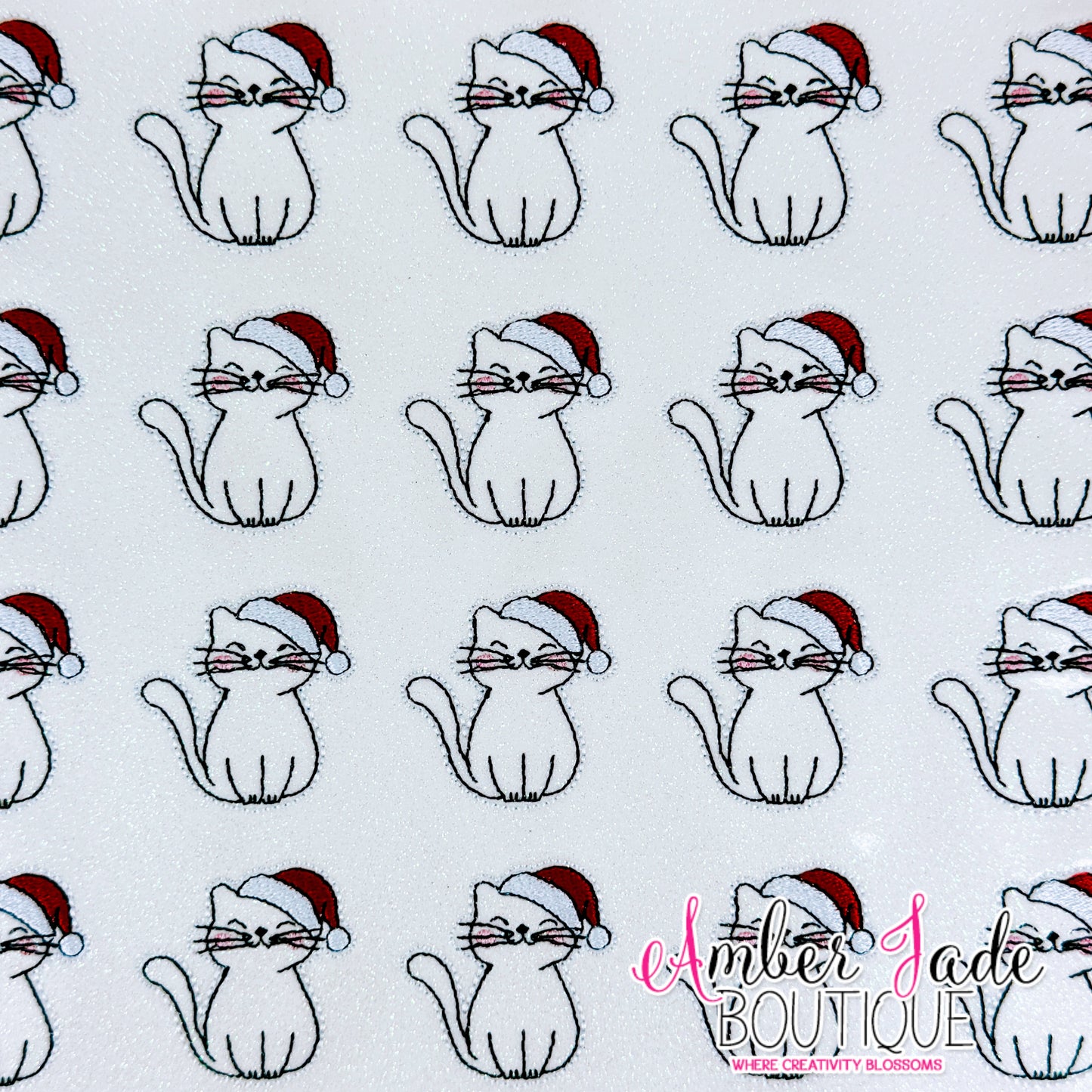 Christmas Cat Santa - WHITE