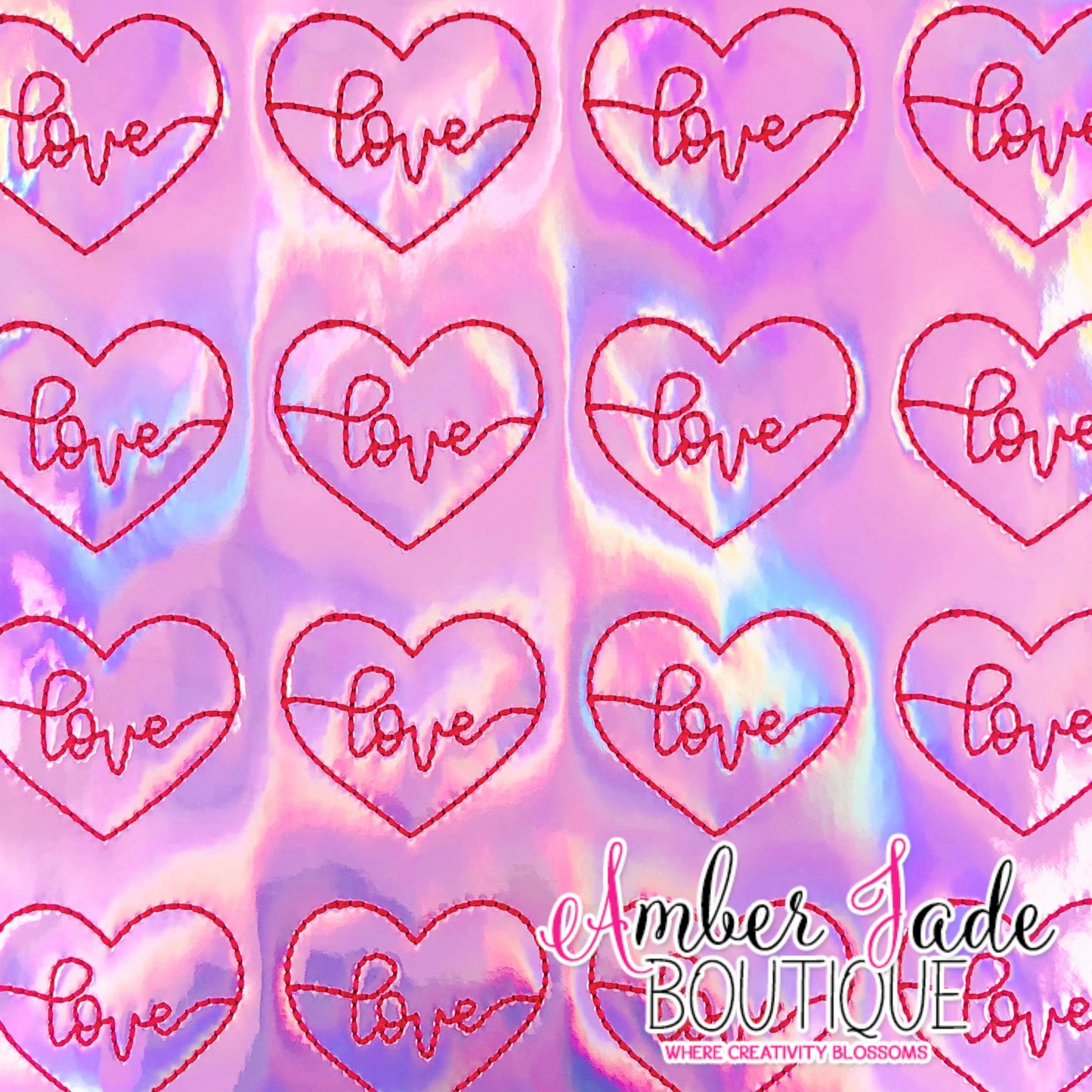 Love Heart - Pink Holographic