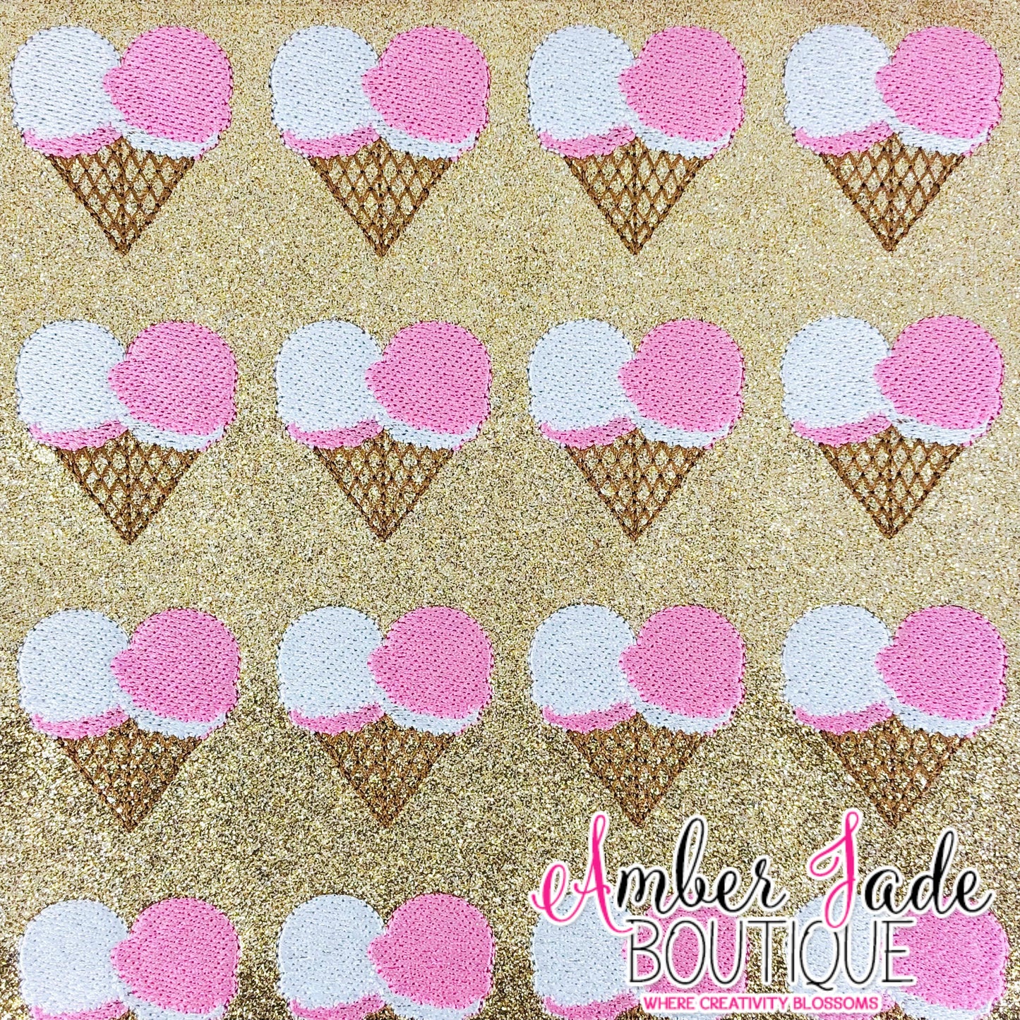 Heart Ice Cream Cones - Strawberry & Vanilla
