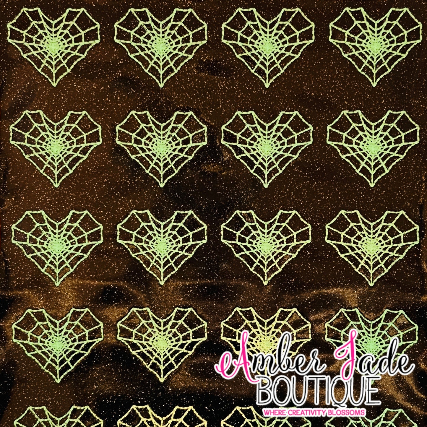 Spider Web Heart - Glow in the Dark