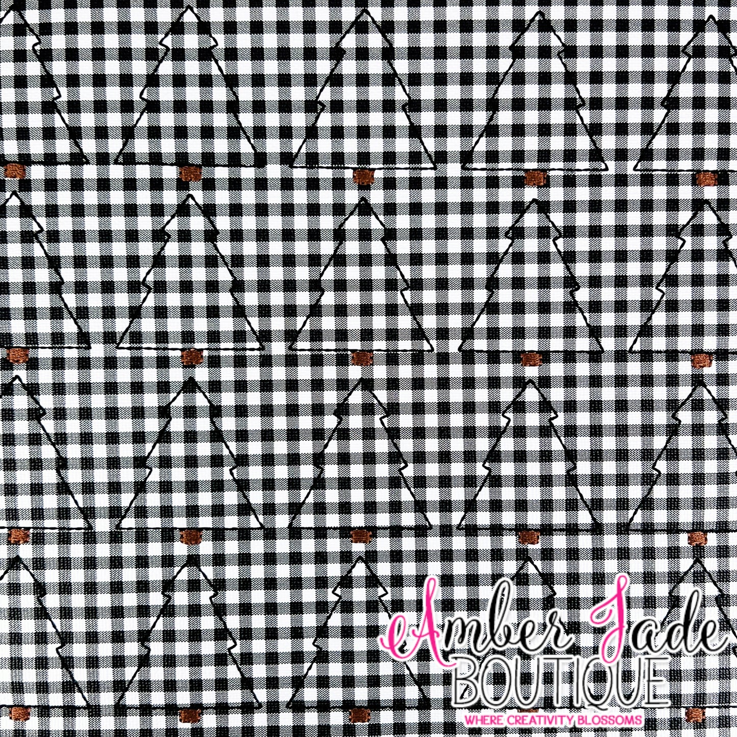 Christmas Tree - Black and White Plaid