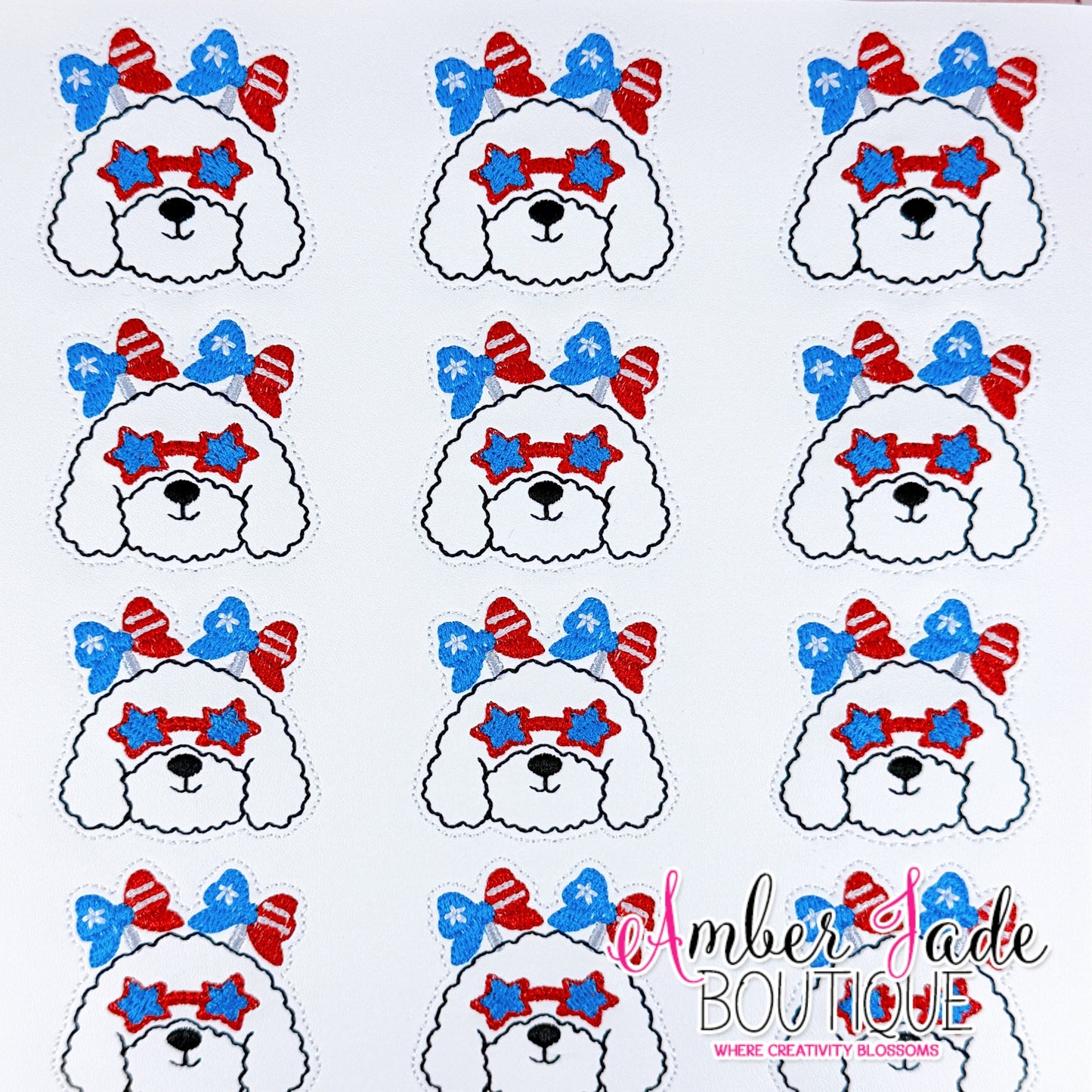 Patriotic Bow Dog