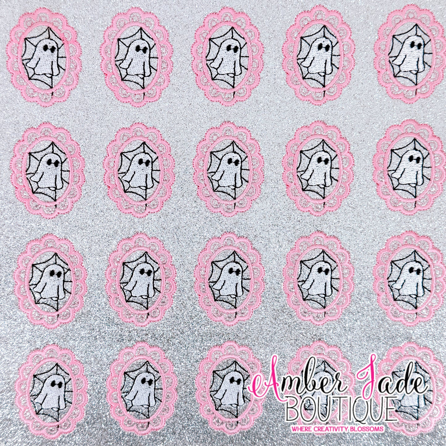 Web Ghost Pink Frame  - Glitter