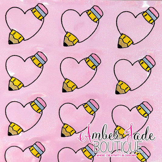 Pencil Heart #3 - PINK